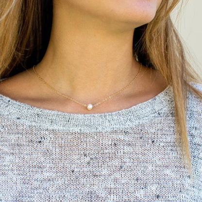 Elegant Freshwater Pearl Necklace with Waterproof Gold Chain – 15 Inch Length and 2 Inch Extension 2