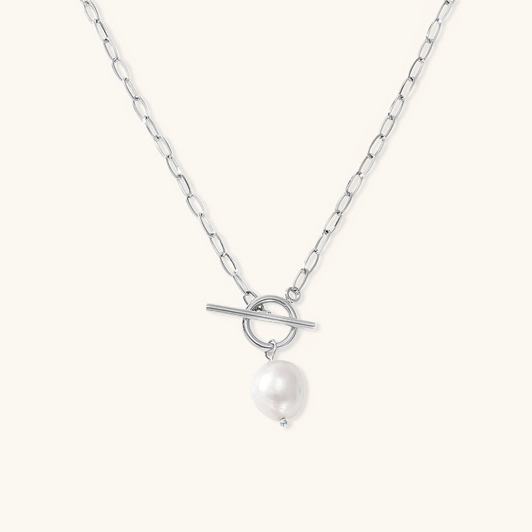 Elegant Freshwater Pearl Necklace with Waterproof Gold Chain – 17 Inches, Hypoallergenic and Skin-Friendly 6