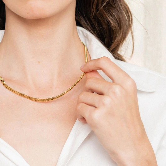 Elegant Gold Chain Necklace for Women – 18k Gold-Plated, Hypoallergenic, 16-Inch Length with 2-Inch Extension 1