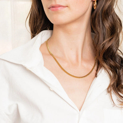 Elegant Gold Chain Necklace for Women – 18k Gold-Plated, Hypoallergenic, 16-Inch Length with 2-Inch Extension 4