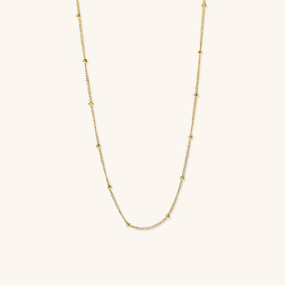Elegant Gold Chain Necklace with Delicate Beads – 18k Gold-Plated Stainless Steel 0