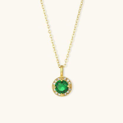 Elegant Gold Gemstone Necklace with AAAAA Diamond Simulant – 16 Inch Length 3