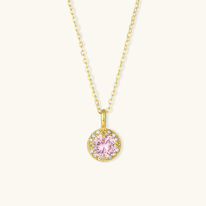 Elegant Gold Gemstone Necklace with AAAAA Diamond Simulant – 16 Inch Length 4