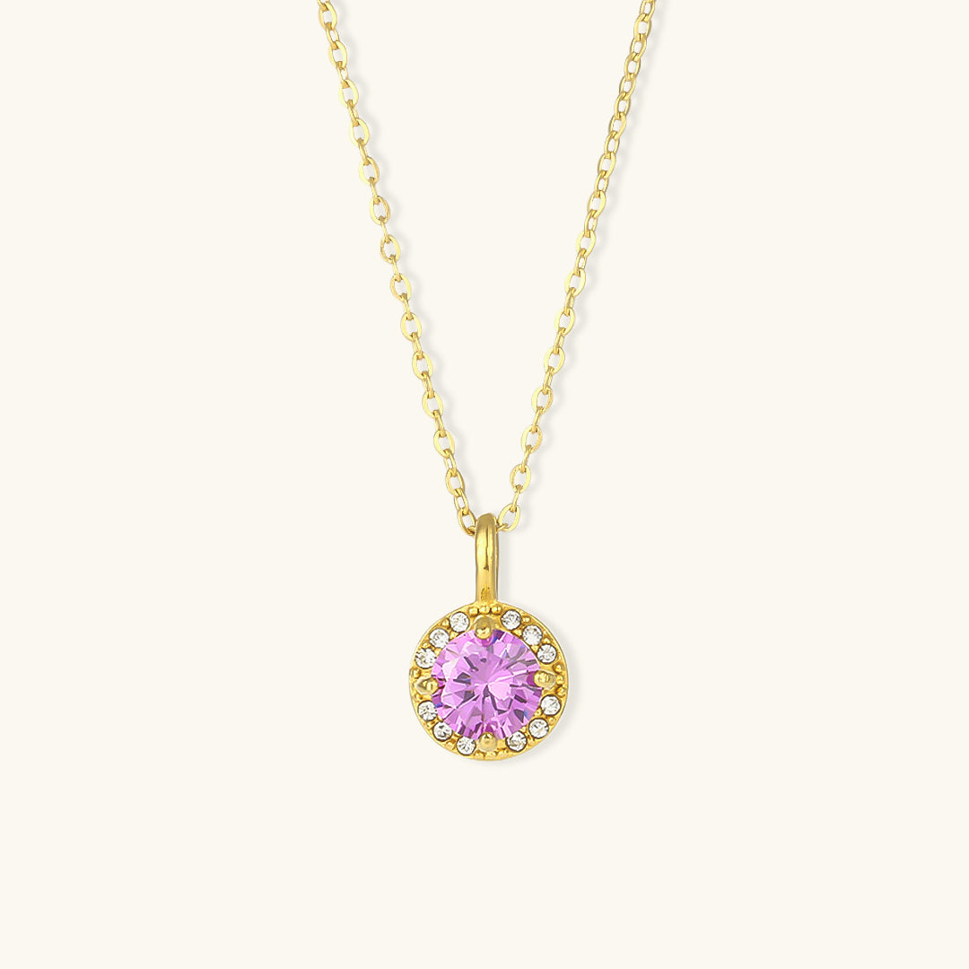 Elegant Gold Gemstone Necklace with AAAAA Diamond Simulant – 16 Inch Length 5