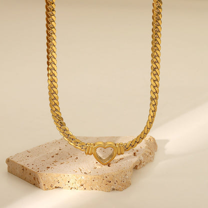 Elegant Gold Heart Choker Necklace – Minimalist 17-Inch Design, Hypoallergenic Stainless Steel with Extension 4