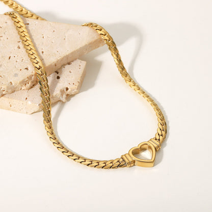 Elegant Gold Heart Choker Necklace – Minimalist 17-Inch Design, Hypoallergenic Stainless Steel with Extension 6