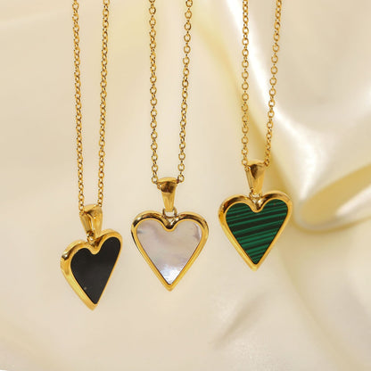 Elegant Gold Heart Pendant Necklace – Waterproof, Hypoallergenic Jewelry for Women, 18-Inch Adjustable Chain 2