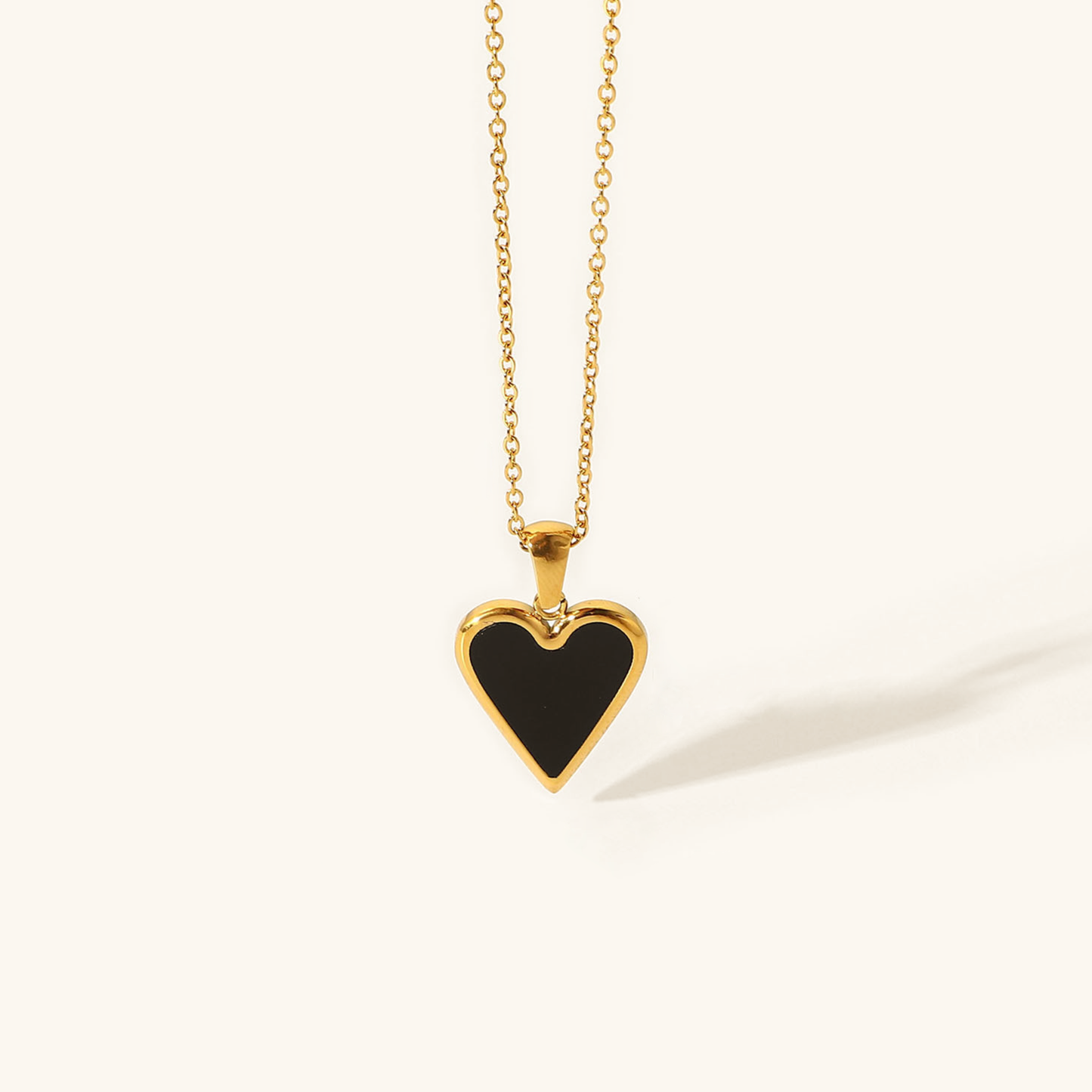 Elegant Gold Heart Pendant Necklace – Waterproof, Hypoallergenic Jewelry for Women, 18-Inch Adjustable Chain 3