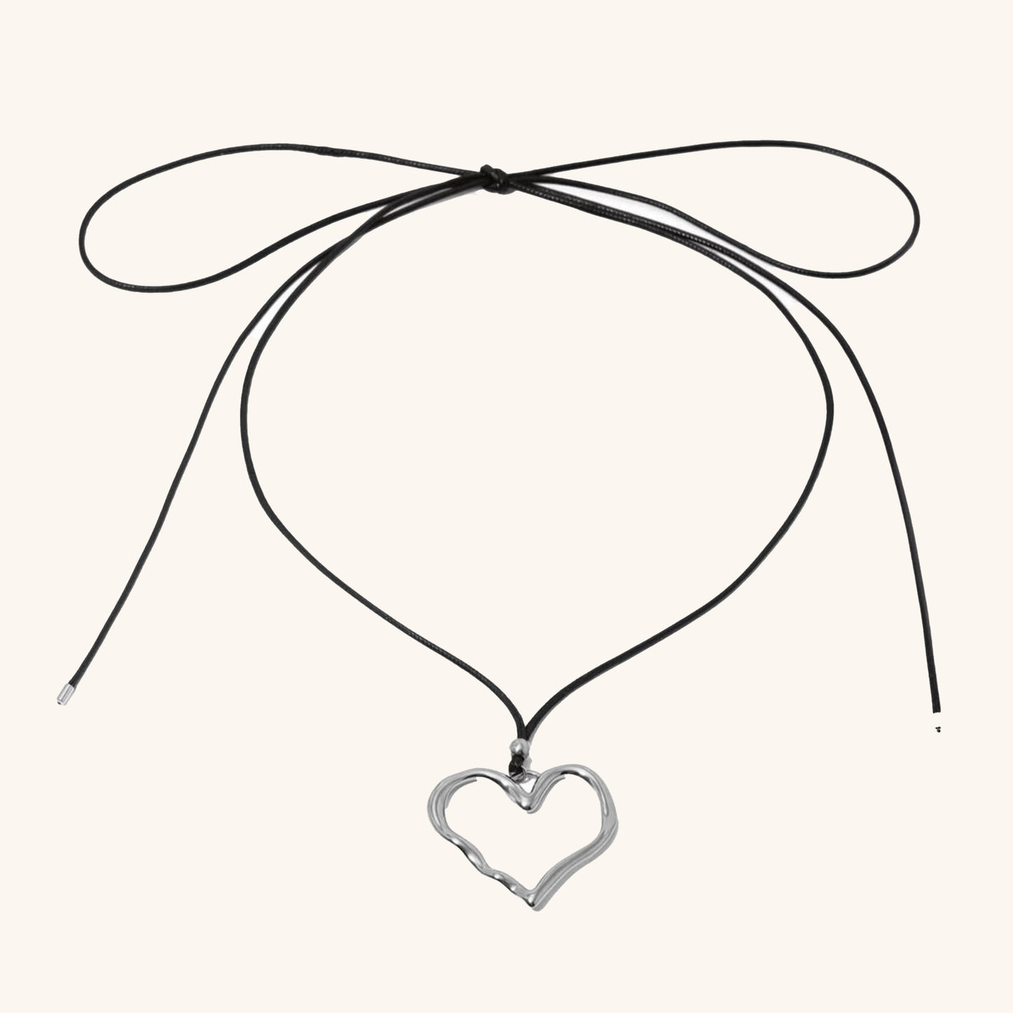 Elegant Gold Heart Pendant Necklace with Black Rope – Hypoallergenic and Waterproof 58 Inch 2