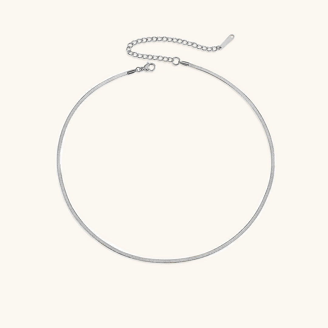 Elegant Gold Herringbone Necklace for Women – Hypoallergenic Stainless Steel-Plated Jewelry, 14k Gold, 14-Inch with Extension 9