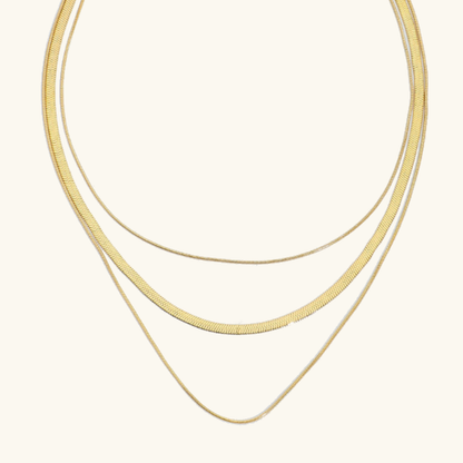 Elegant Gold Layered Necklace for Women – Waterproof, Hypoallergenic Stainless Steel-Plated 18k Gold Chain 0