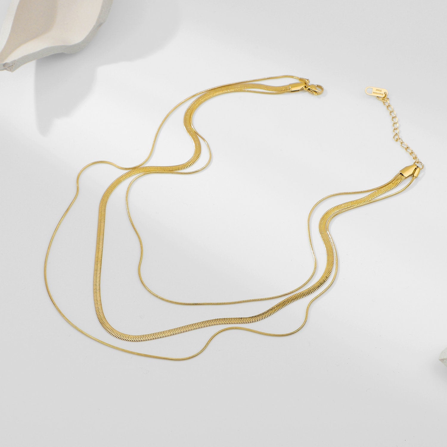 Elegant Gold Layered Necklace for Women – Waterproof, Hypoallergenic Stainless Steel-Plated 18k Gold Chain 2