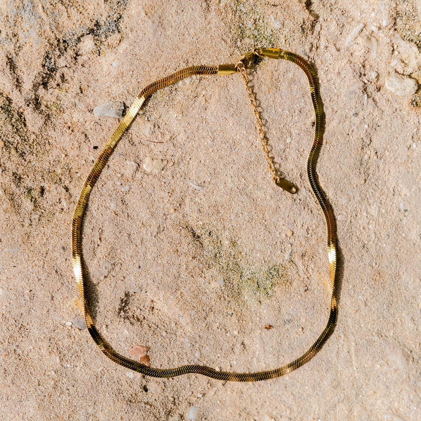 Elegant Gold Necklace – 18k Gold-Plated Herringbone Design, Hypoallergenic, Water-Resistant, 18-inch with 2-inch Extension 4