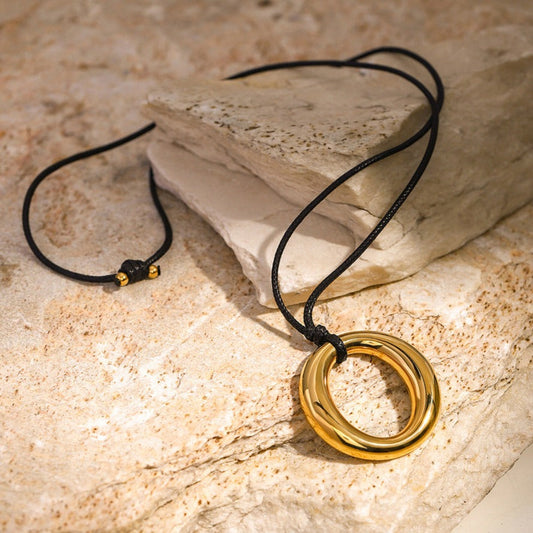 Elegant Gold Necklace for Women – Minimalist 18k Stainless Steel-Plated Pendant, 19-Inch Rope Chain 1