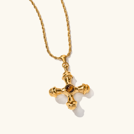 Elegant Gold Necklace with Diamond Pendant – 18k Stainless Steel-Plated Jewelry for Women 0