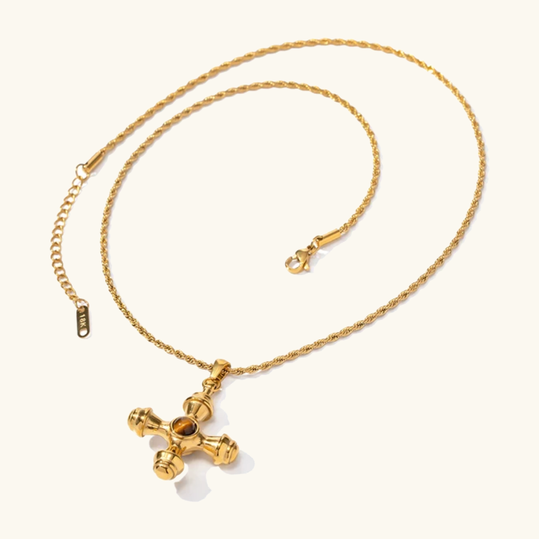 Elegant Gold Necklace with Diamond Pendant – 18k Stainless Steel-Plated Jewelry for Women 5