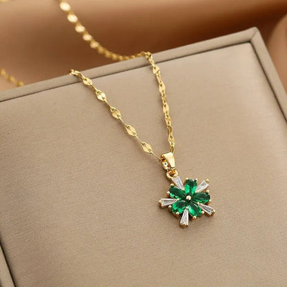 Elegant Gold Necklace with Zircon Accents – Adjustable Dainty Jewelry for Women 4