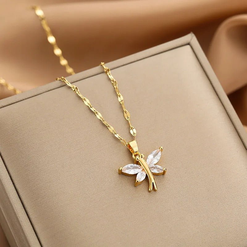 Elegant Gold Necklace with Zircon Accents – Adjustable Dainty Jewelry for Women 6