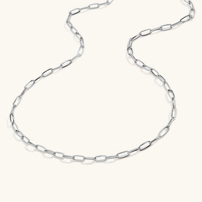 Elegant Gold Paperclip Chain Necklace – 14k Gold-Plated Stainless Steel, 17 Inches with Extension, Hypoallergenic Design 3