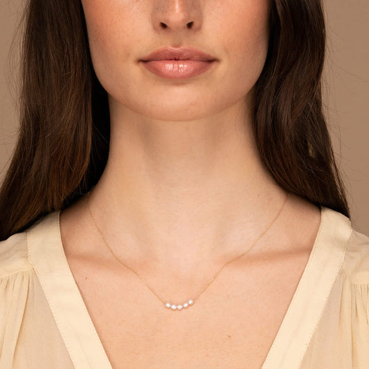 Elegant Gold Pearl Necklace – 18k Gold Plated Freshwater Pearls, Hypoallergenic Design for Women, 16-Inch Length with Extension 1