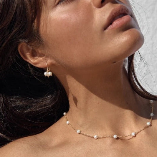 Elegant Gold Pearl Necklace with Freshwater Pearls – 18k Gold Plated, Hypoallergenic, 18-Inch Length 1