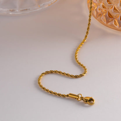 Elegant Gold Rope Chain Necklace - 18k Stainless Steel-Plated, Hypoallergenic, 16-Inch with Extension for Women 5