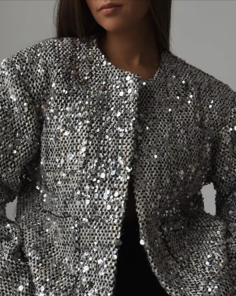 Evelyn Women's Sequin Jacket | Elegant Tweed Design 1