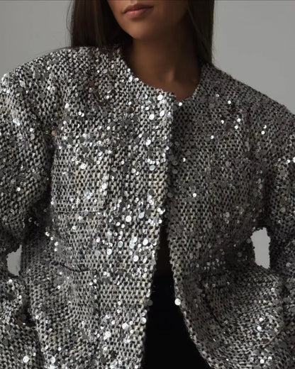 Evelyn Women's Sequin Jacket | Elegant Tweed Design 1