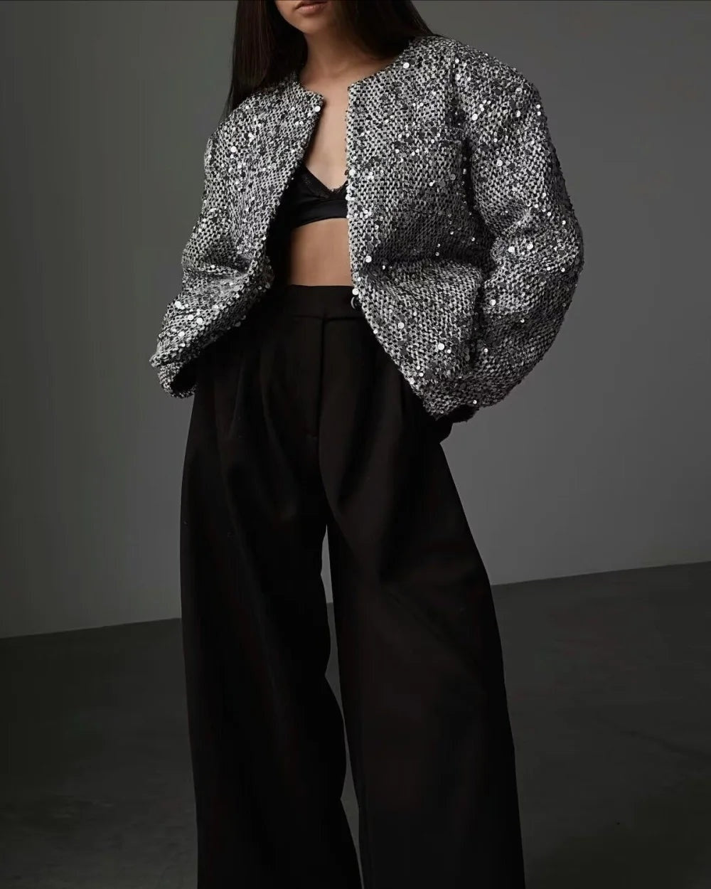 Evelyn Women's Sequin Jacket | Elegant Tweed Design 3