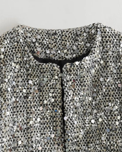 Evelyn Women's Sequin Jacket | Elegant Tweed Design 4