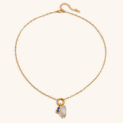 Elegant Pearl Necklace with Birthstone Pendant – Hypoallergenic 18k Gold-Plated Jewelry 8