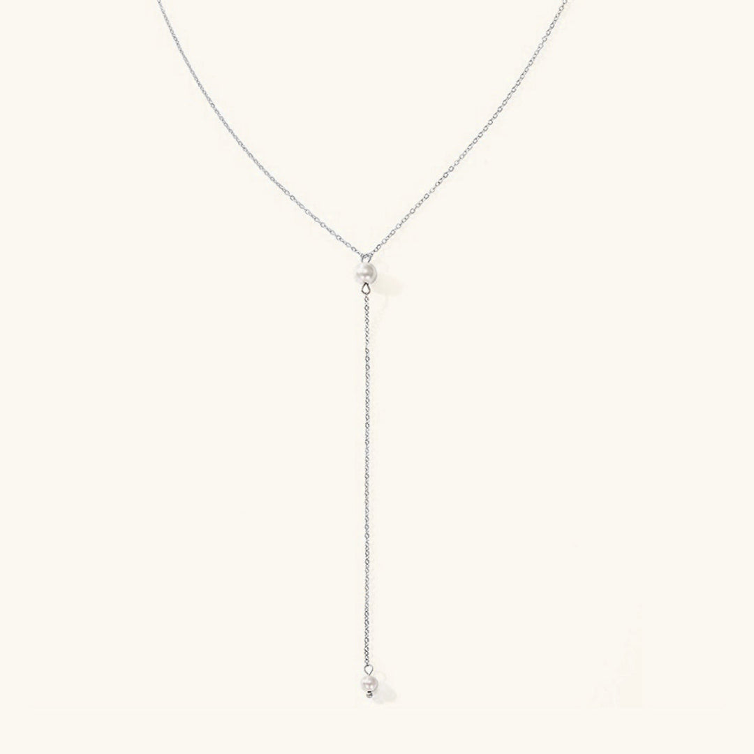 Elegant Pearl Tassel Necklace with Gold-Plated Stainless Steel – 17-Inch Chain 3