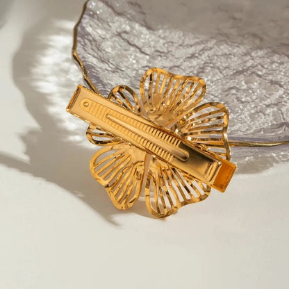 Elegant Petal Pearl Hair Clip with 18k Gold Plating – Hypoallergenic and Waterproof Hair Accessory 2