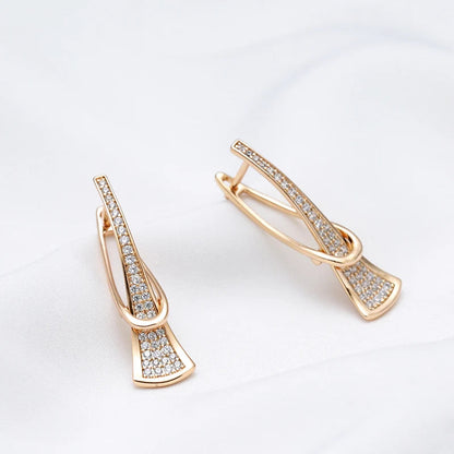 Elegant Rose Gold Layered Earrings for Women with Diamond Accents – Timeless Jewelry 2