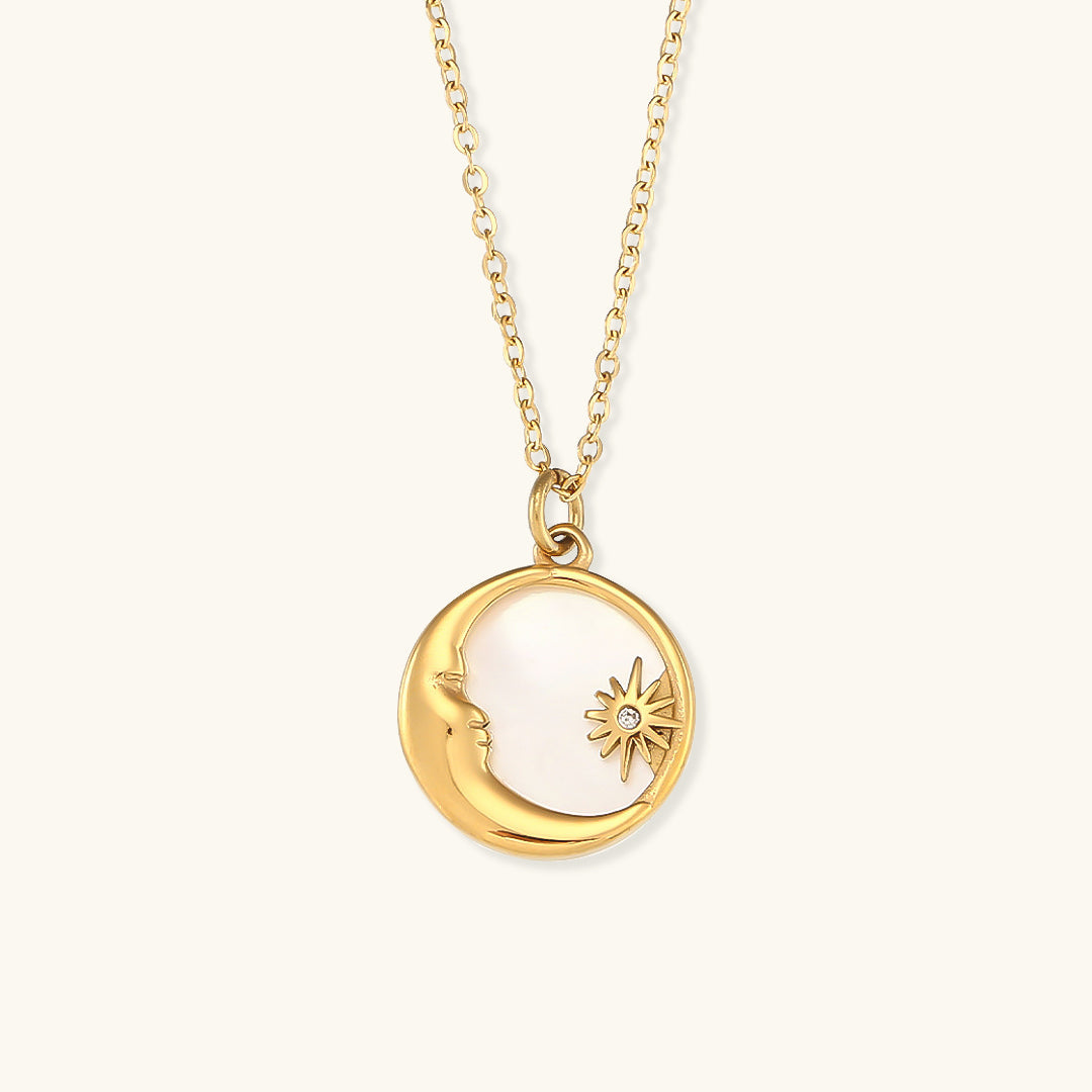 Elegant Star-Inspired Gold Necklace with AAAAA Diamond Simulants – 18K Gold Finish 0
