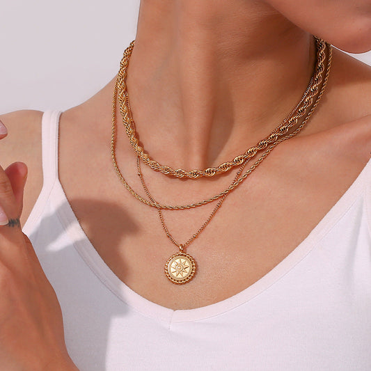 Elegant Starlight Gold Pendant Necklace – 18k Gold-Plated Stainless Steel, Hypoallergenic, 20 Inches 1