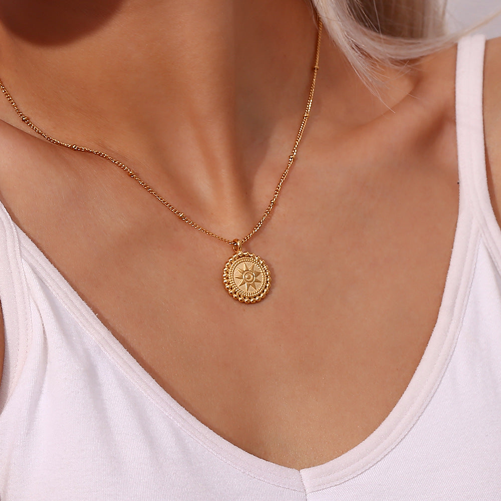 Elegant Starlight Gold Pendant Necklace – 18k Gold-Plated Stainless Steel, Hypoallergenic, 20 Inches 2