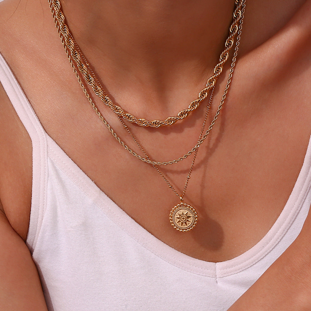 Elegant Starlight Gold Pendant Necklace – 18k Gold-Plated Stainless Steel, Hypoallergenic, 20 Inches 4
