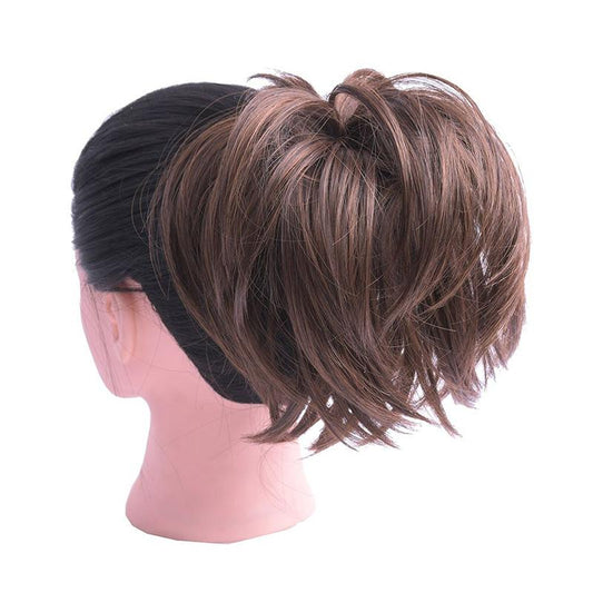 Elegant Straight Hair Bun Scrunchie Extension Wig - Lightweight Versatile Hair Accessory for Instant Volume and Style 0