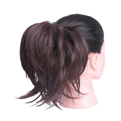 Elegant Straight Hair Bun Scrunchie Extension Wig - Lightweight Versatile Hair Accessory for Instant Volume and Style 7