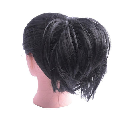 Elegant Straight Hair Bun Scrunchie Extension Wig - Lightweight Versatile Hair Accessory for Instant Volume and Style 9