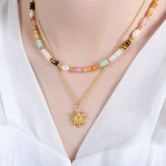 Elegant Sun Necklace in 18K Gold Finish – Hypoallergenic Stainless Steel Jewelry 1