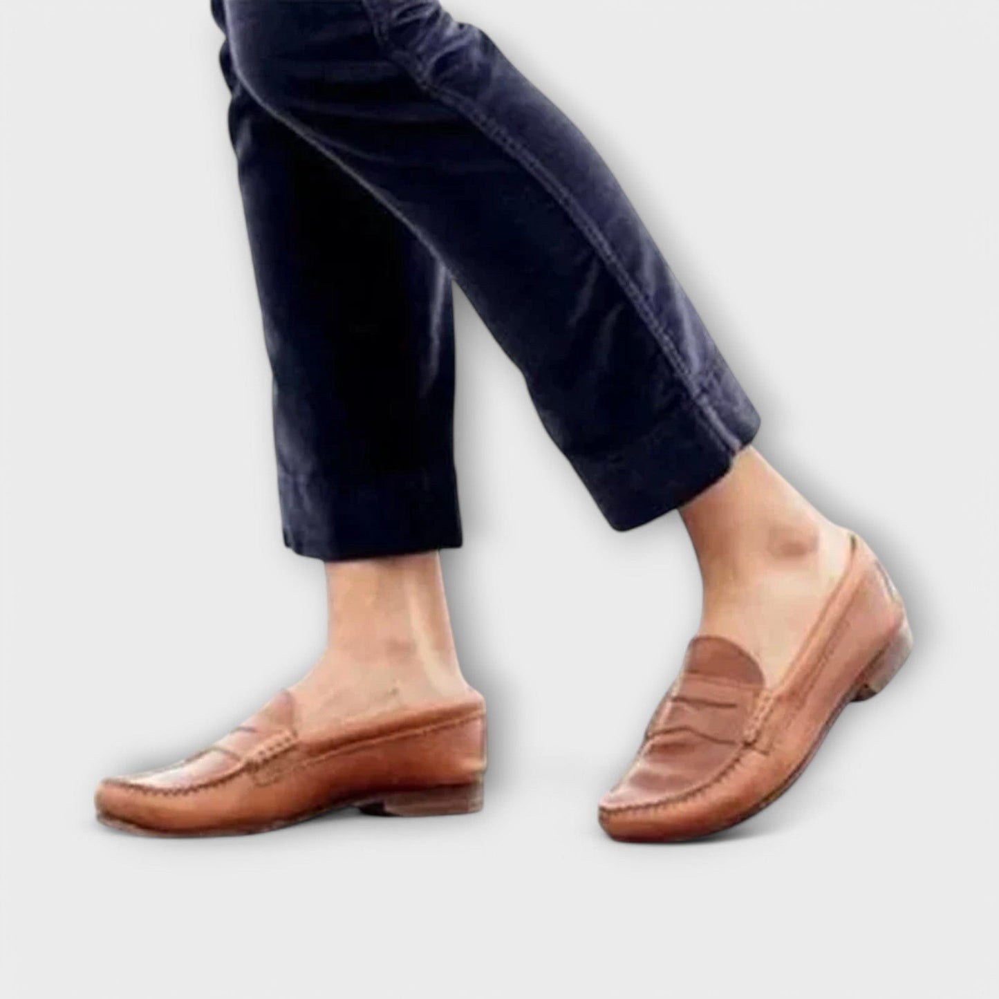 Women's Black Loafers Synthetic Leather Comfort Casual Shoes - Image 5