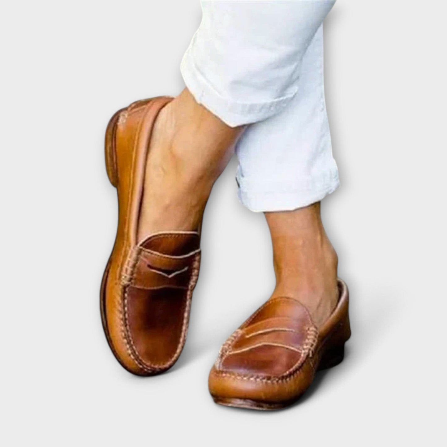 Women's Black Loafers Synthetic Leather Comfort Casual Shoes - Image 6