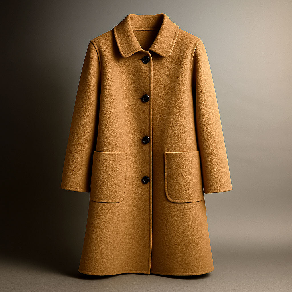 Women's Wool Swing Coat - detail view | Hensley London