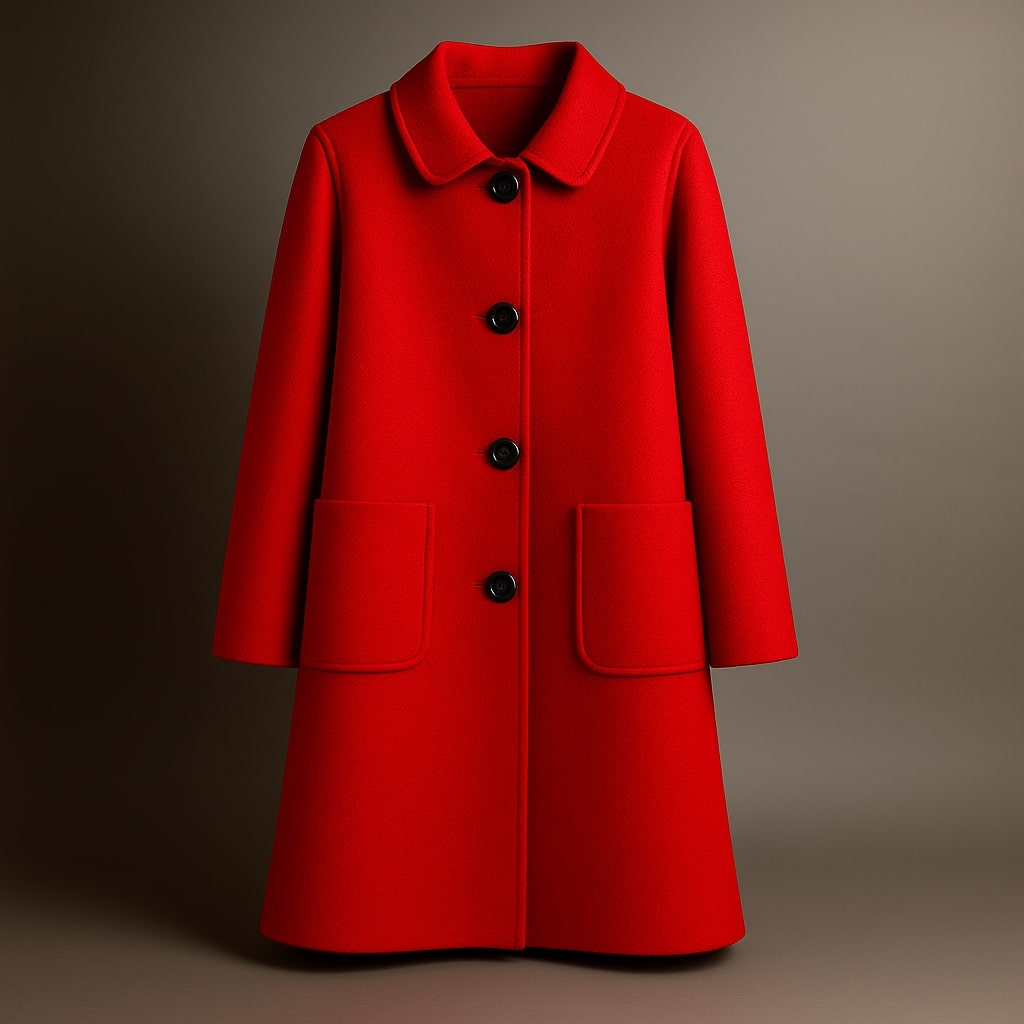 Women's Wool Swing Coat - detail view | Hensley London