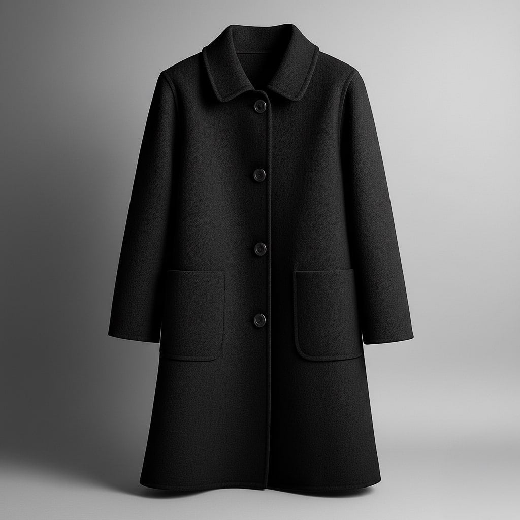 Women's Wool Swing Coat - detail view | Hensley London