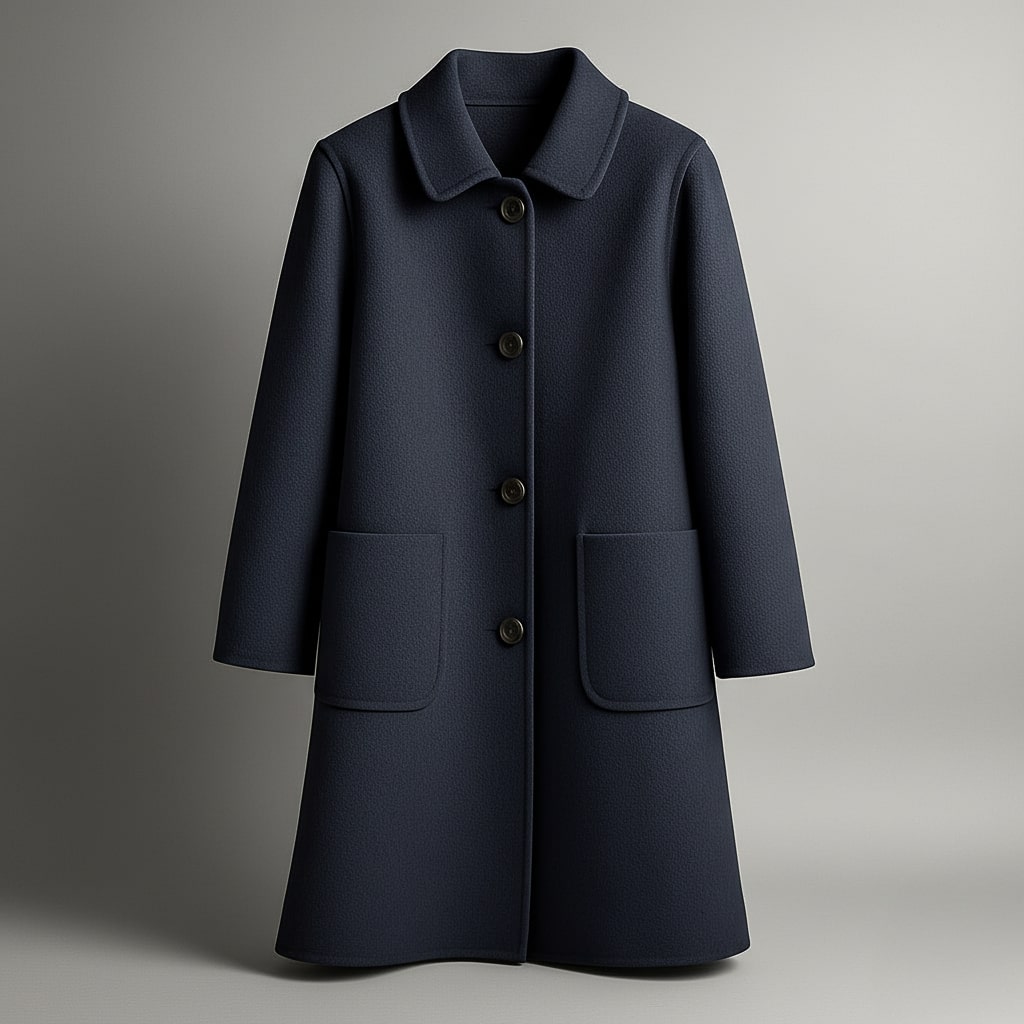 Women's Wool Swing Coat - detail view | Hensley London