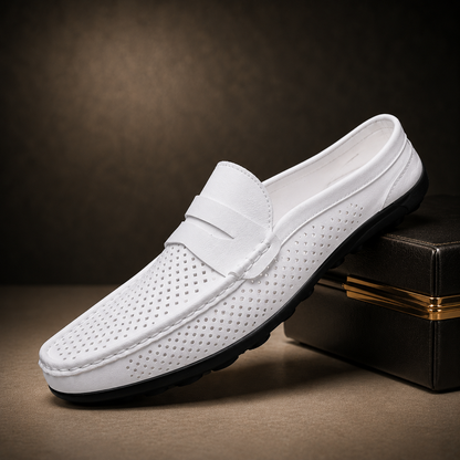 Men's Faux Leather Perforated Loafers