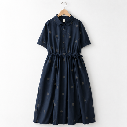 Women's Botanical Print Button-Front Shirt Midi Dress in Botanical Print – lifestyle view | Hensley London
